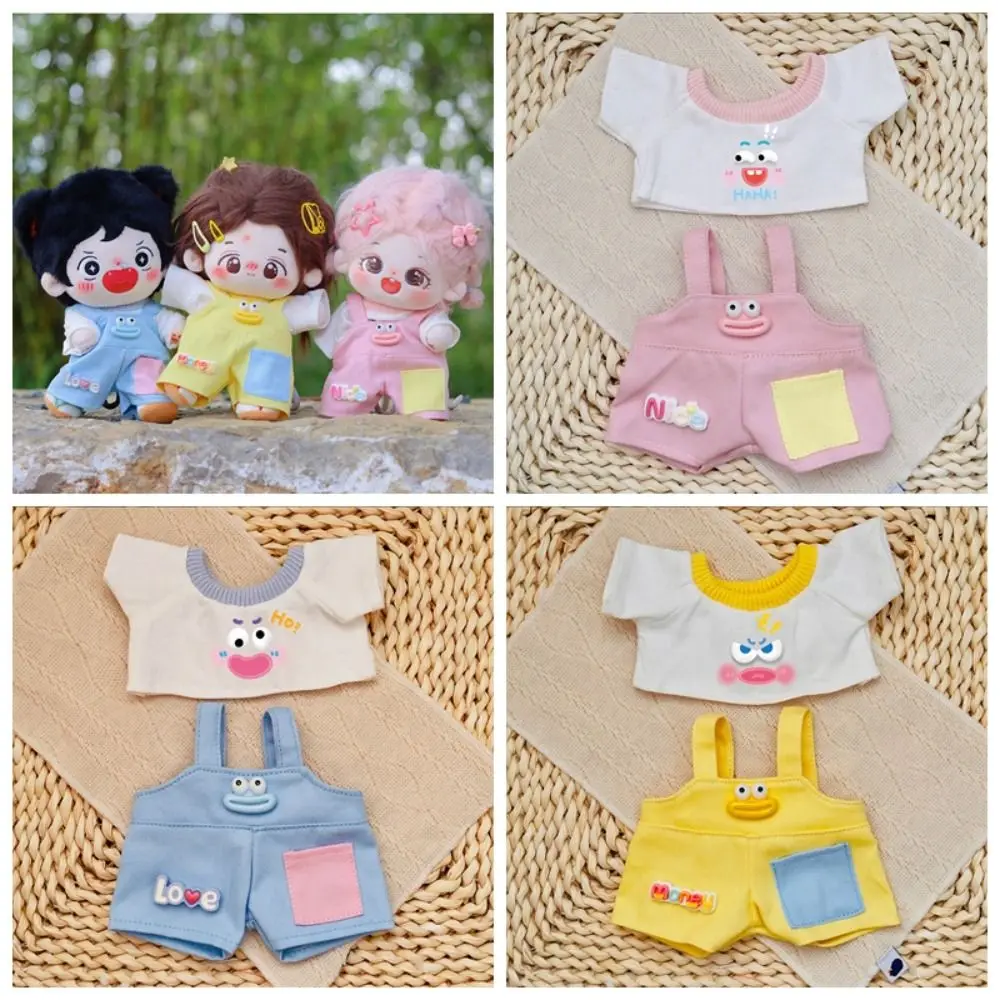 20cm Cartoon Doll Clothes Toy T-shirt Doll Cloth Accessories Cotton Doll Clothes Dress Up Suspender Pants