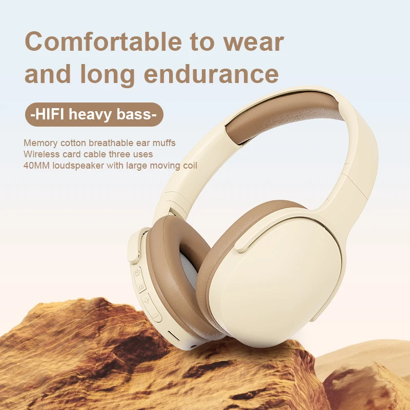 Wireless bluetooth headset Stereo Noise Cancelling Stereo Long Battery Life E-sports Gaming Headset Foldable Headphones Gifts