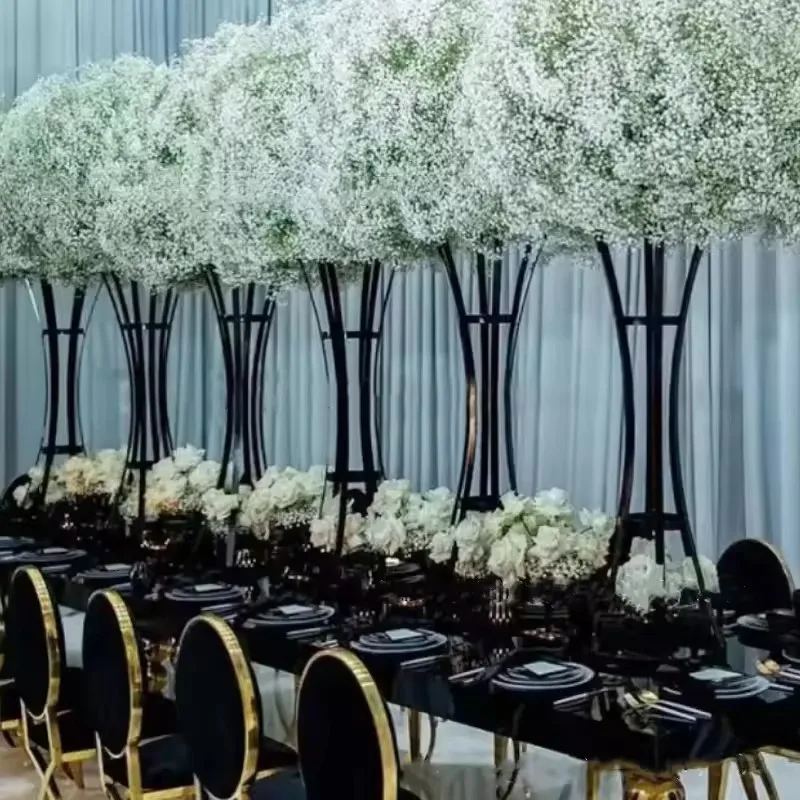 Vergoldeter Blumenständer 90 cm hoch für Hochzeitstischdekorationen – Detail 3