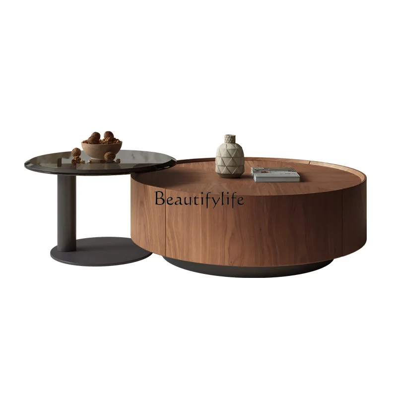 

Medieval style Italian minimalist solid wood coffee table surprise quiet wind living room household size apartment