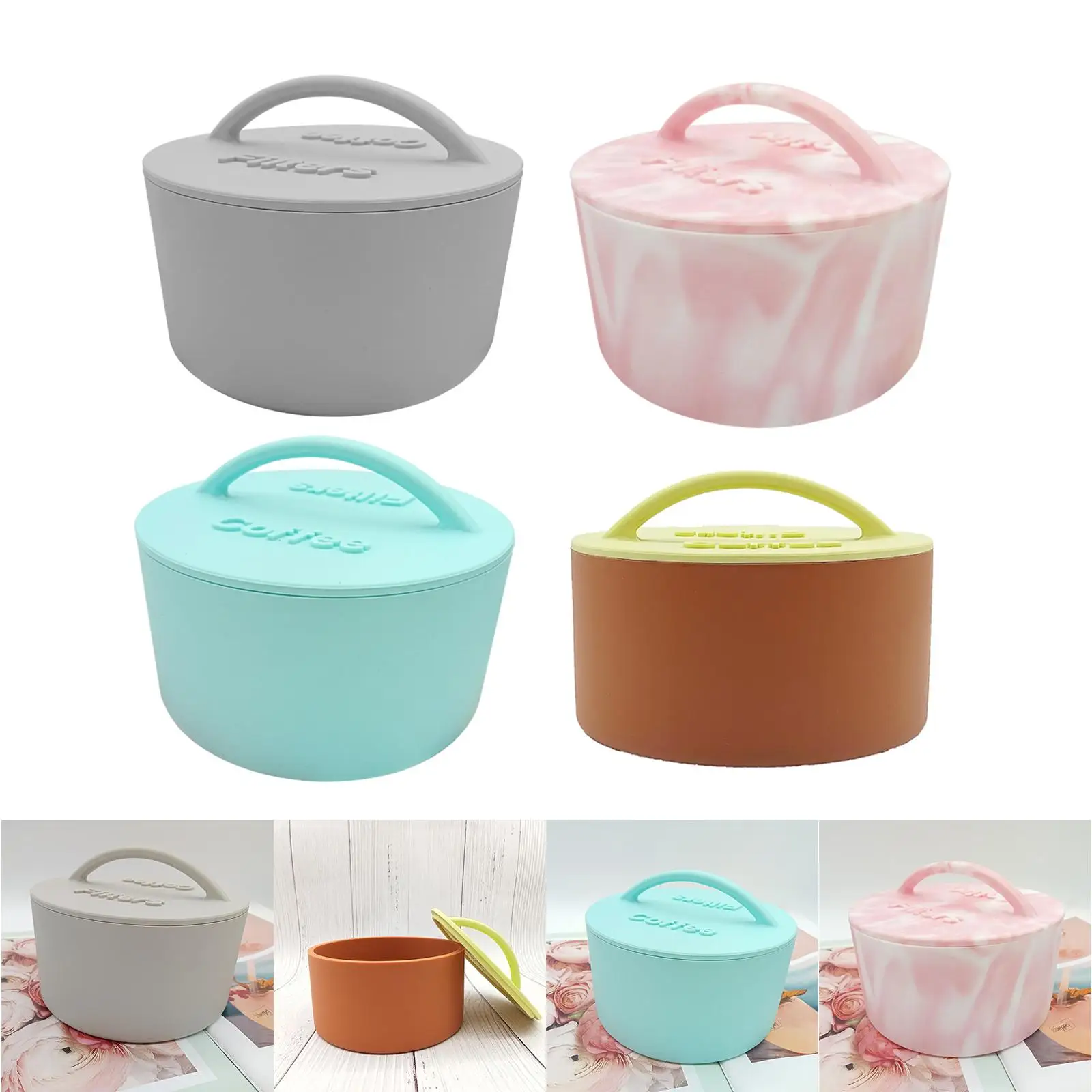 Силиконовый диспенсер для кофейного фильтра, ящик для хранения с крышкой, полка, прочная