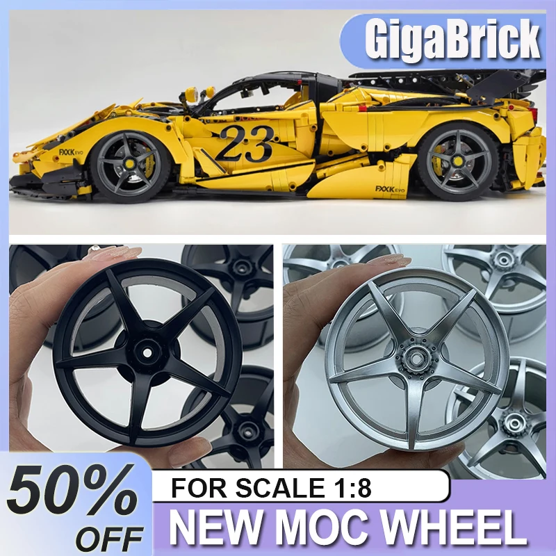 

CADA Tyre Wheel Hub Compatible With LEGO MOC 1:8 Car 42083 42115 42056 Building Technology Accessories Blocks Toys