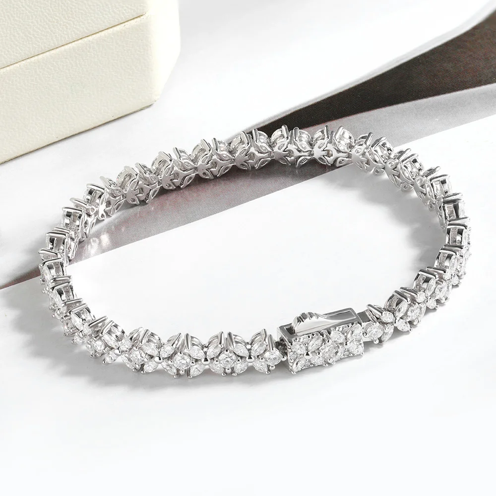 Serenity D Color Butterfly Shape Moissanite Tennis Bracelet For Women Man S925 Sterling Silver Sparkling Hand Chain Fine Jewelry