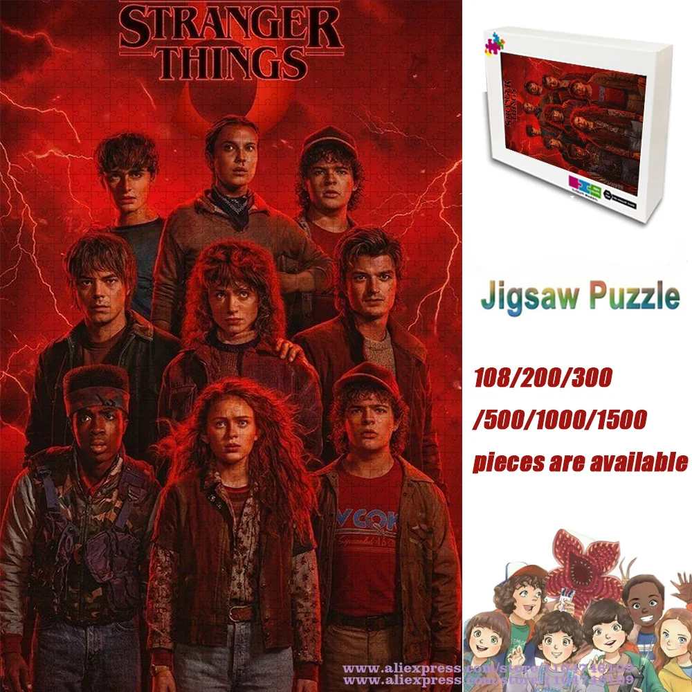 

Stranger Things Puzzle Jigsaw Funny Puzzles 108/200/300/500/1000/1500Pcs Intelligence Puzzles for Kids & Adults Home Decoration
