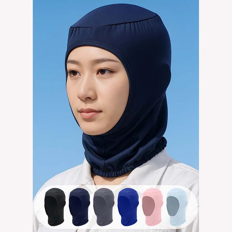 

Summer Food Service Anti-Hair Loss Hat, Outdoor Sports Elastic Headwear Solid Color Breathable Dust-Free Food Cap