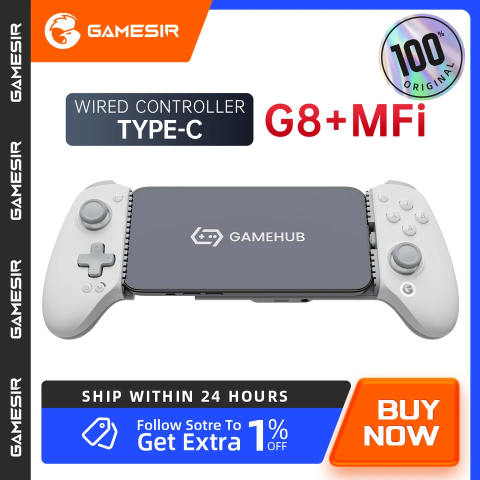 GameSir G8+ MFi有線モバイルゲームコントローラー（iPhone、iPad
