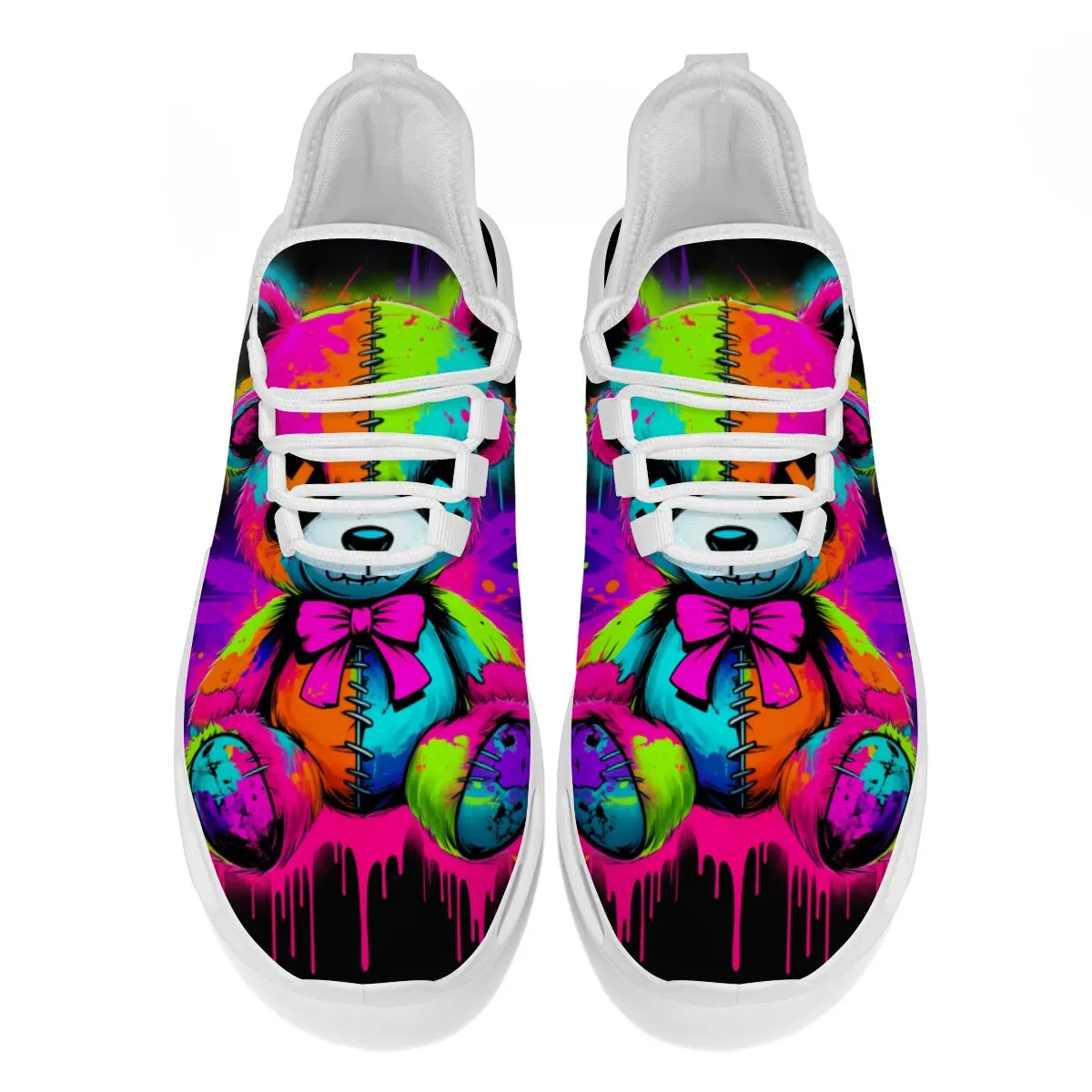 أحذية رجالية قابلة للتنفس على الجدران كارتون الدب أحذية رياضية كاجوال جديدة خفيفة الوزن أحذية رياضية كاجوال صيفية بيضاء للجري #1