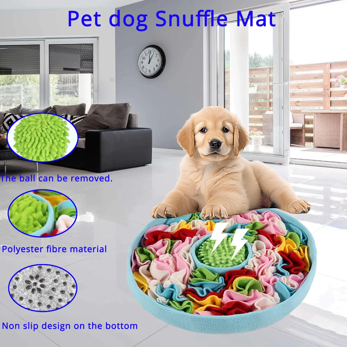 

Pet Dog Snuffle Mat Slow Food Foraging Skills Sniffing Training Eco Friendly Training Blanket Small Medium Dog Stress Relief