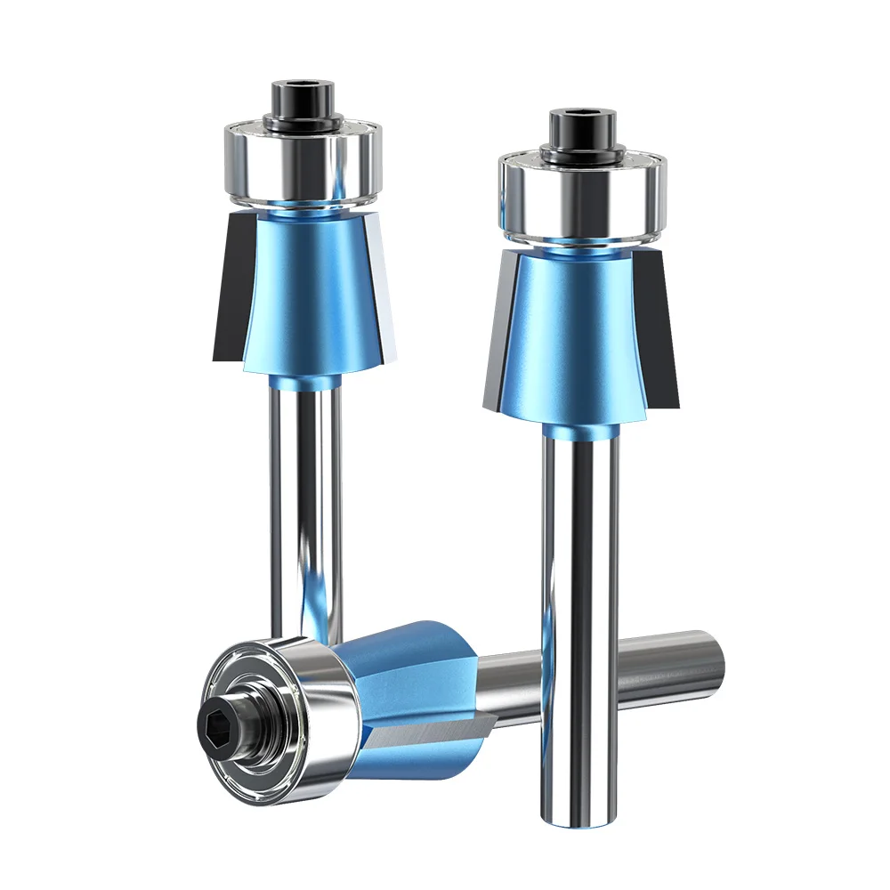 HUHAO 5PCS Chamfer Router Bit 1/4