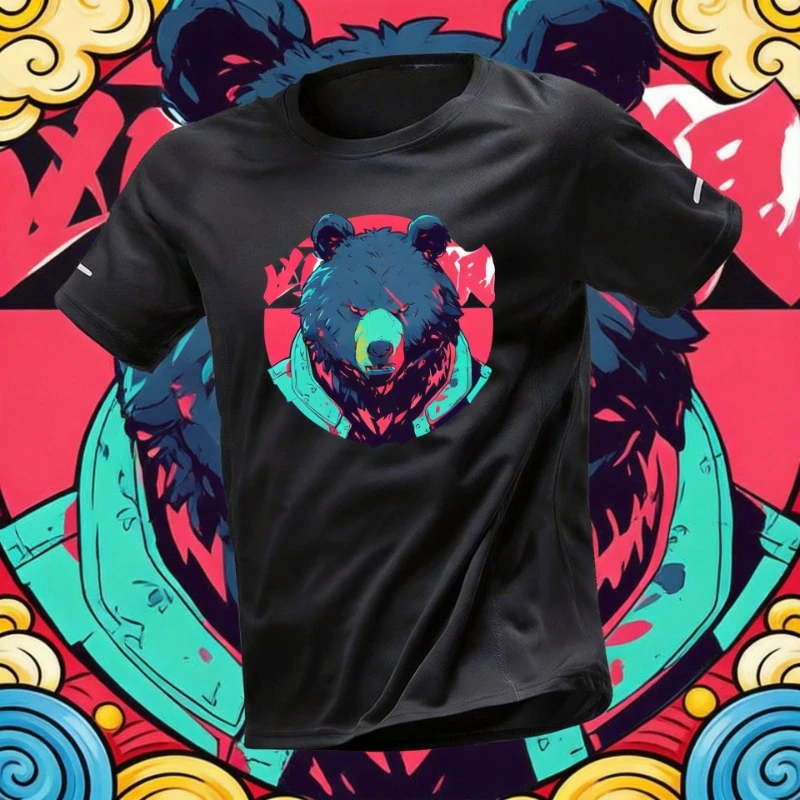 

Мужская футболка из ледяного шелка с мультяшным принтом, быстросохнущая, тонкая, летняя, свободного кроя, с коротким рукавом, для бега, фитнеса, тренировок, спортивная одежда