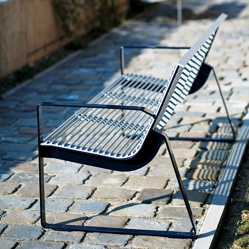 مقعد في الهواء الطلق حديقة الحديد المطاوع مقعد بارك البلاستيك الخشب كرسي المضادة للتآكل الخشب مقعد الترفيه الفولاذ المقاوم للصدأ بارك كرسي