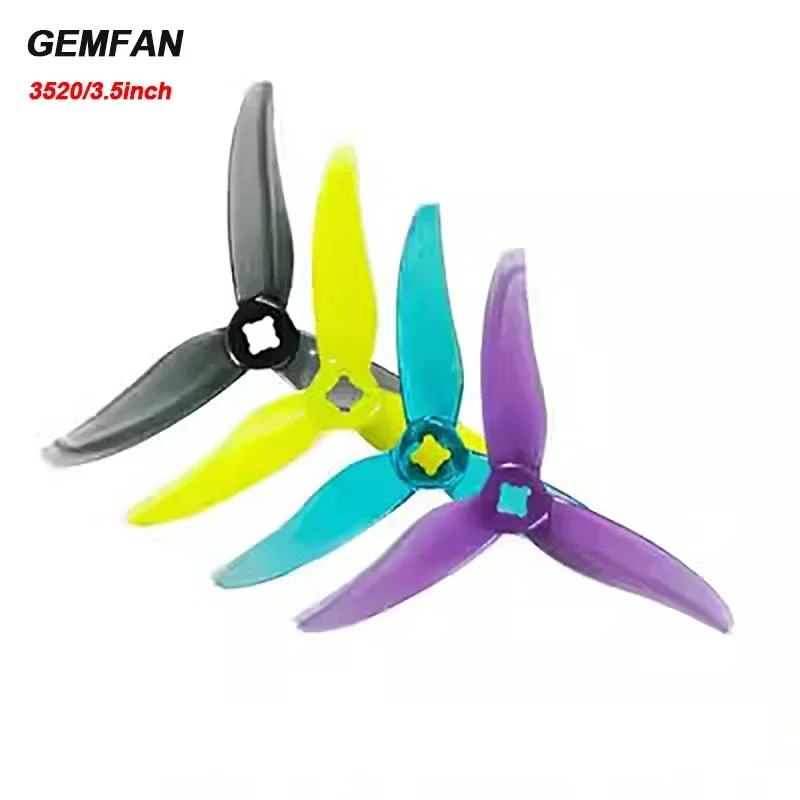 New 2Pairs GEMFAN 3520 3-Blade propeller 3.5 inch 3 holes 5mm center hole diameter CW CCW Props for RC  FPV Drone