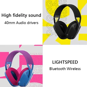 Logitech-G435 LightSpeed Wireless Gamer, Bluetooth USB Kết nối, kết nối 2.4g, micrô tích hợp, tai nghe trò chơi PC, PS 10 Điện thoại bán hàng chính Logitech - №4