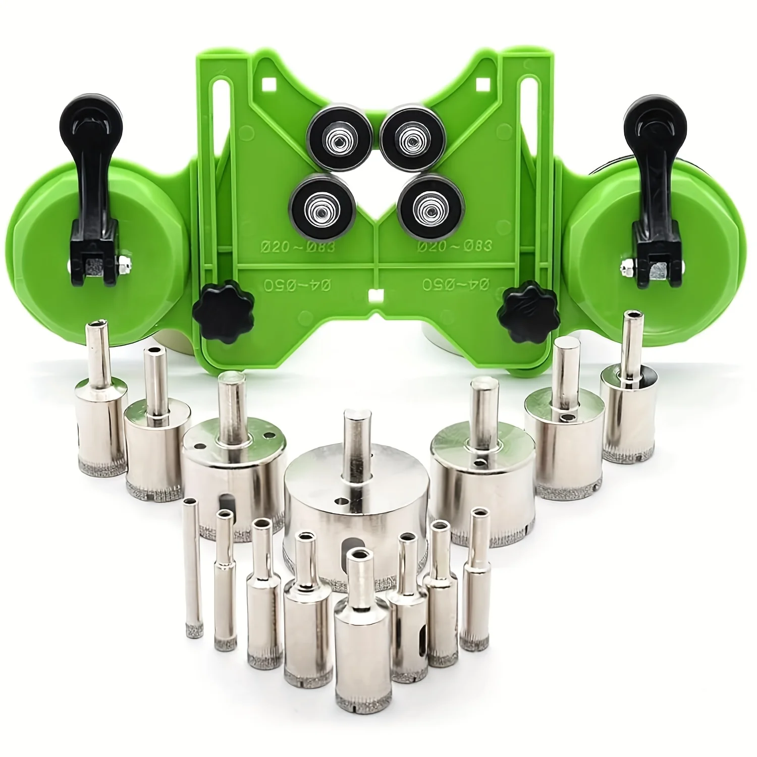 

Diamond Glass Hole Saw Drill Bit Kit with Guide Jig Fixture, Suitable for Ceramic, Glass, Tile, Porcelain, Marble (6mm-50mm)