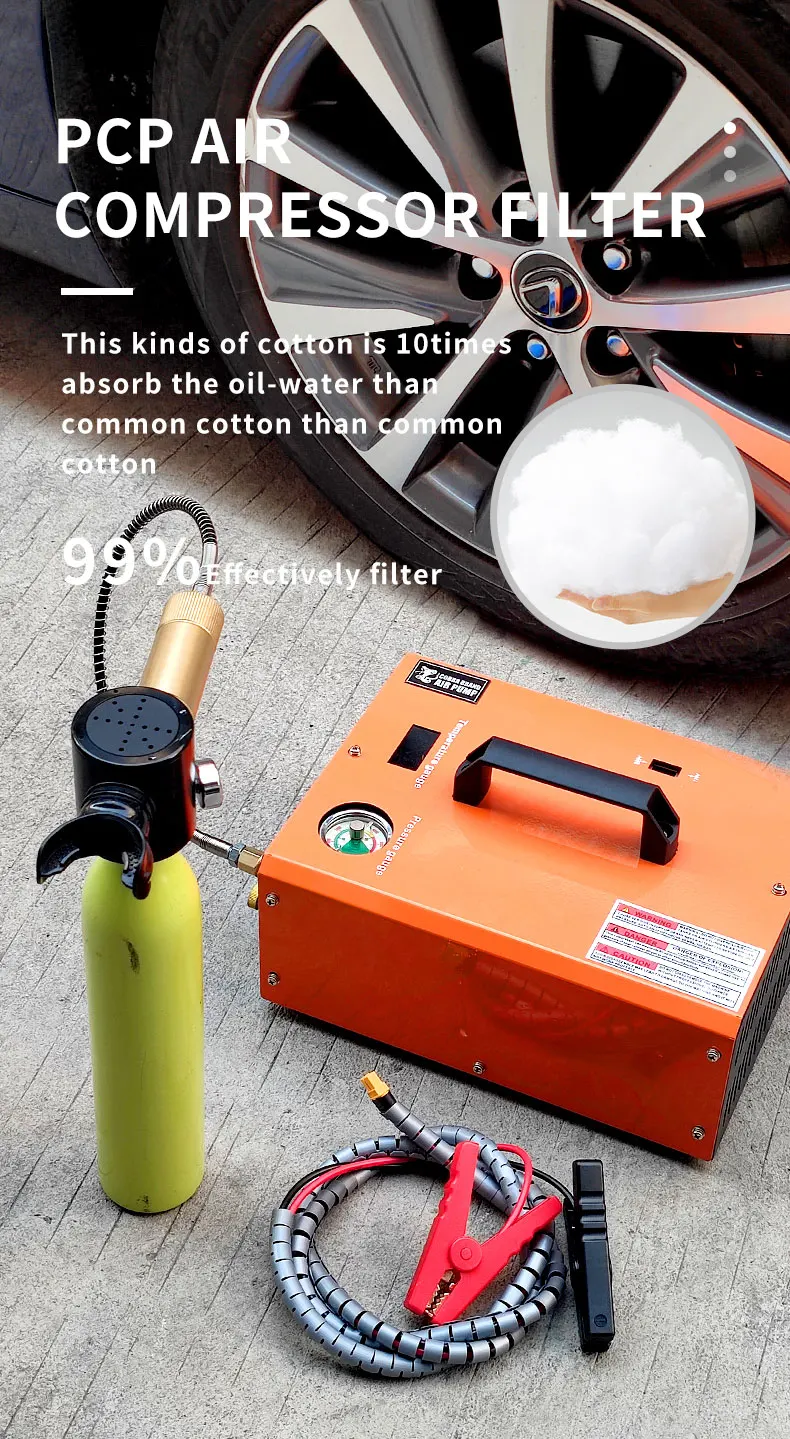 4500Psi 300Bar 220V PCP Air Compressor Pneumatic Rifles High Pressure 12V Vehicle Mounted Pump 30MPA Scuba Diving Shooting