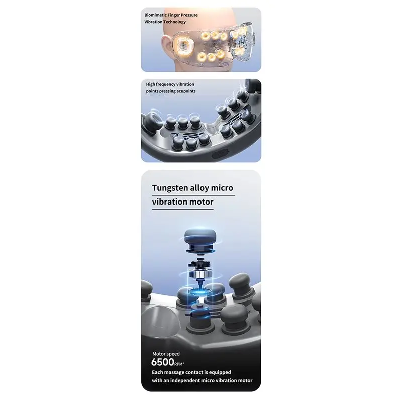 【PASSIONE】Masajeador de ojos de vapor, Spa cálido, instrumento para el cuidado de los ojos, alivio inteligente, masaje de fatiga de los ojos, mejora el alivio del sueño, C oscuro