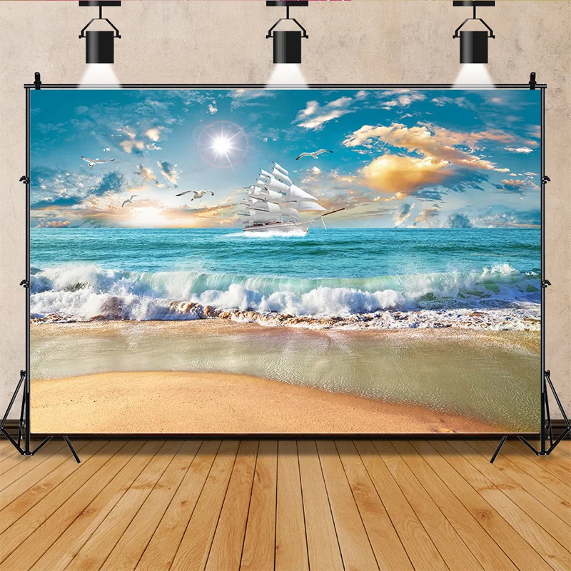 Beach Holiday Sunshine Summer Photography Backdrops Prop Tropical Landscape Living Room  Studio Background JK-01