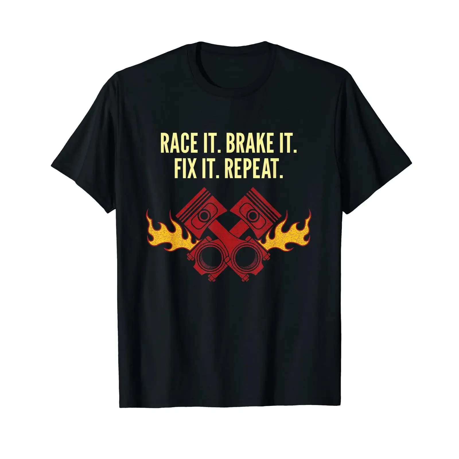 Race It Brake Fix Repeat Auto Mechaniker Reparatur T Shirt vintage Washed Comfortable Breathable Slightly designer clothes