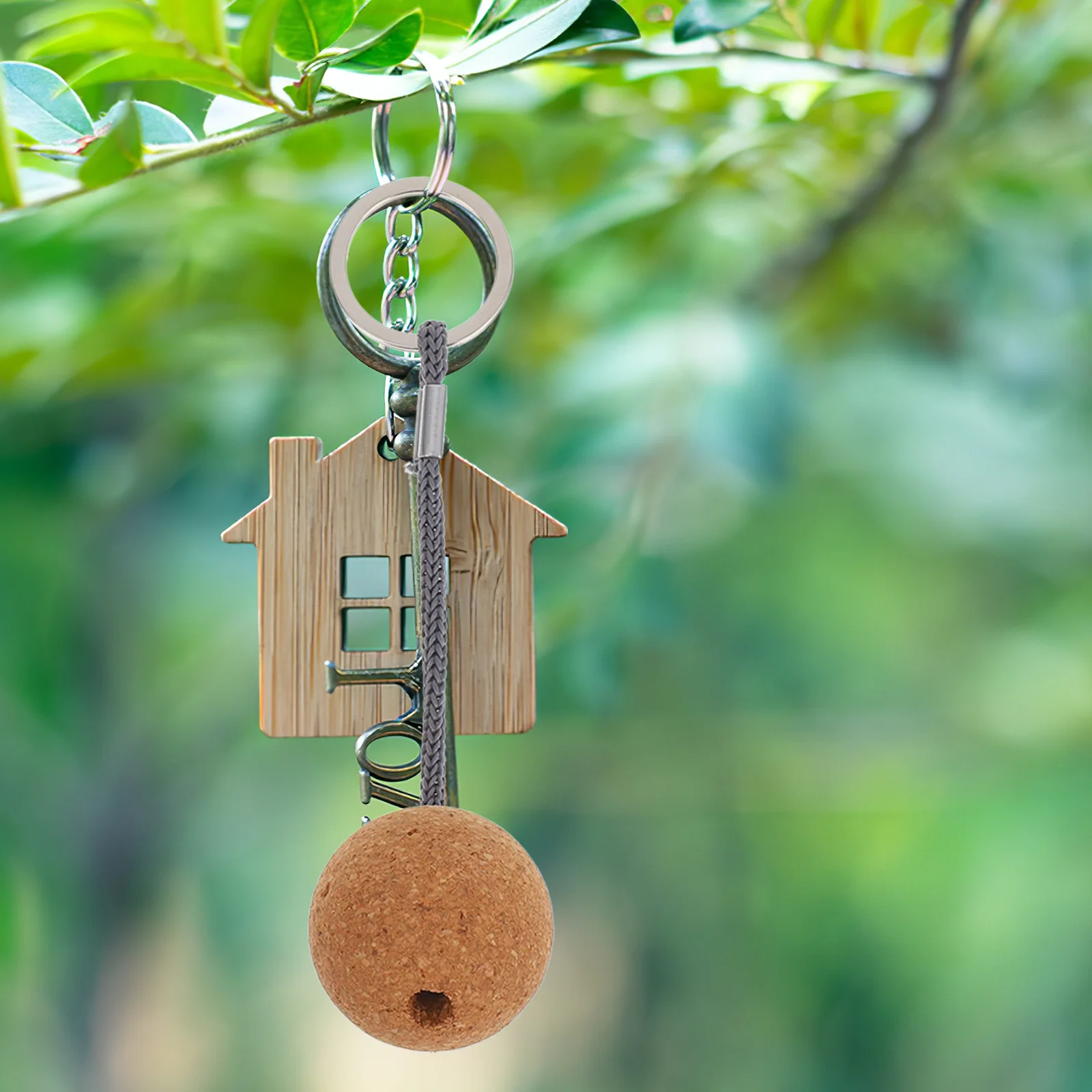 

2Pcs Stylish Floating Cork Ball Keychain for Kayaking Boating Fishing Surfing Sailing Portable Buoyant Keyring