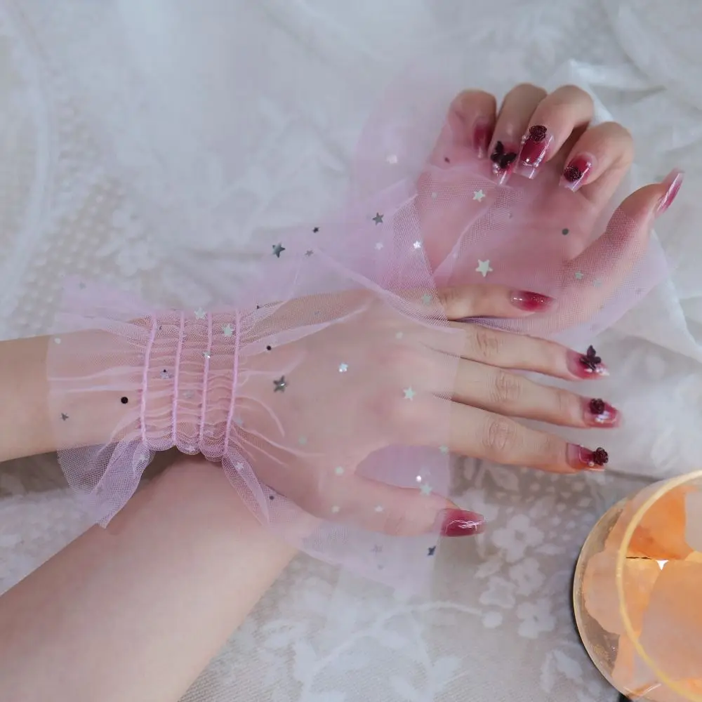 

Модные аксессуары: Сетчатые рукава-накладки с блестками, дышащие, сияющие манжеты, для фотосессий в студии