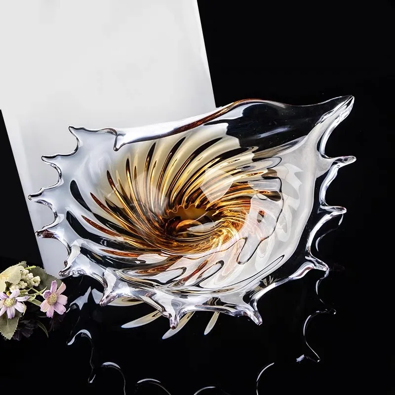 High-end light luxury art glazed fruit plate household living room coffee table candy snack plate modern simple creative fruit b