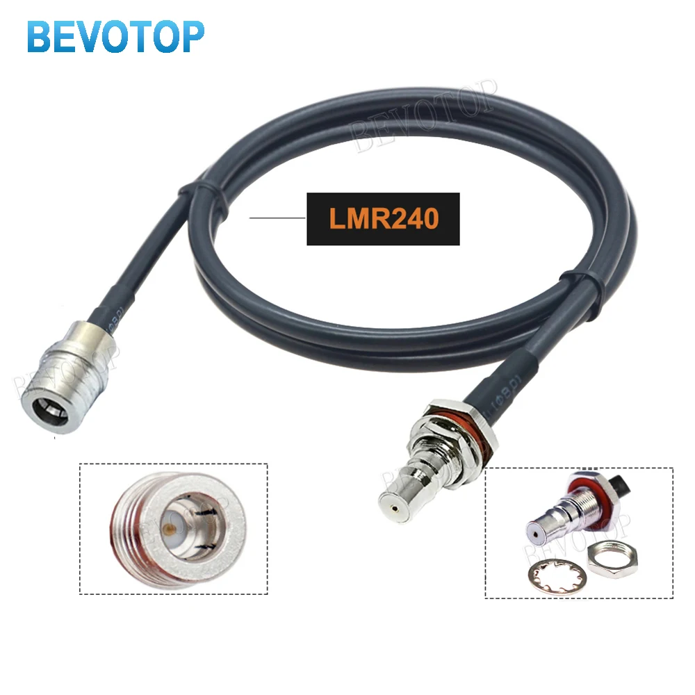 1Pcs LMR240 Cable QMA Male Plug to QMA Female Jack LMR-240 50-4 Low Loss 50 ohm RF Coaxial Pigtail Jumper Extension Cord