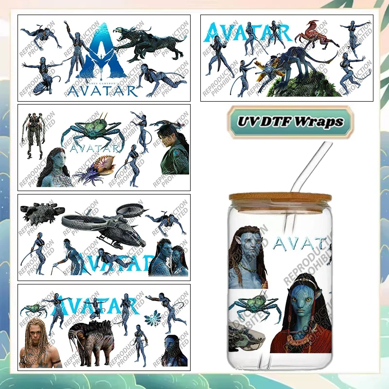 20 Brand New Avatar-themed Designs 16oz UV DTF Cup Wrap Libbey Glass Beer Can Tumbler Transfer Stickers Waterproof Cup Wraps