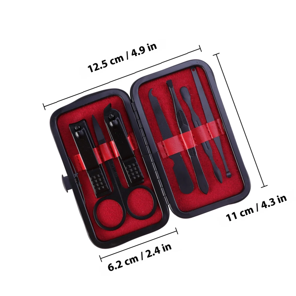 Set da 7 pezzi per la cura delle unghie, strumenti durevoli per pedicure e manicure in acciaio al carbonio, kit per toelettatura professionale, regalo da viaggio