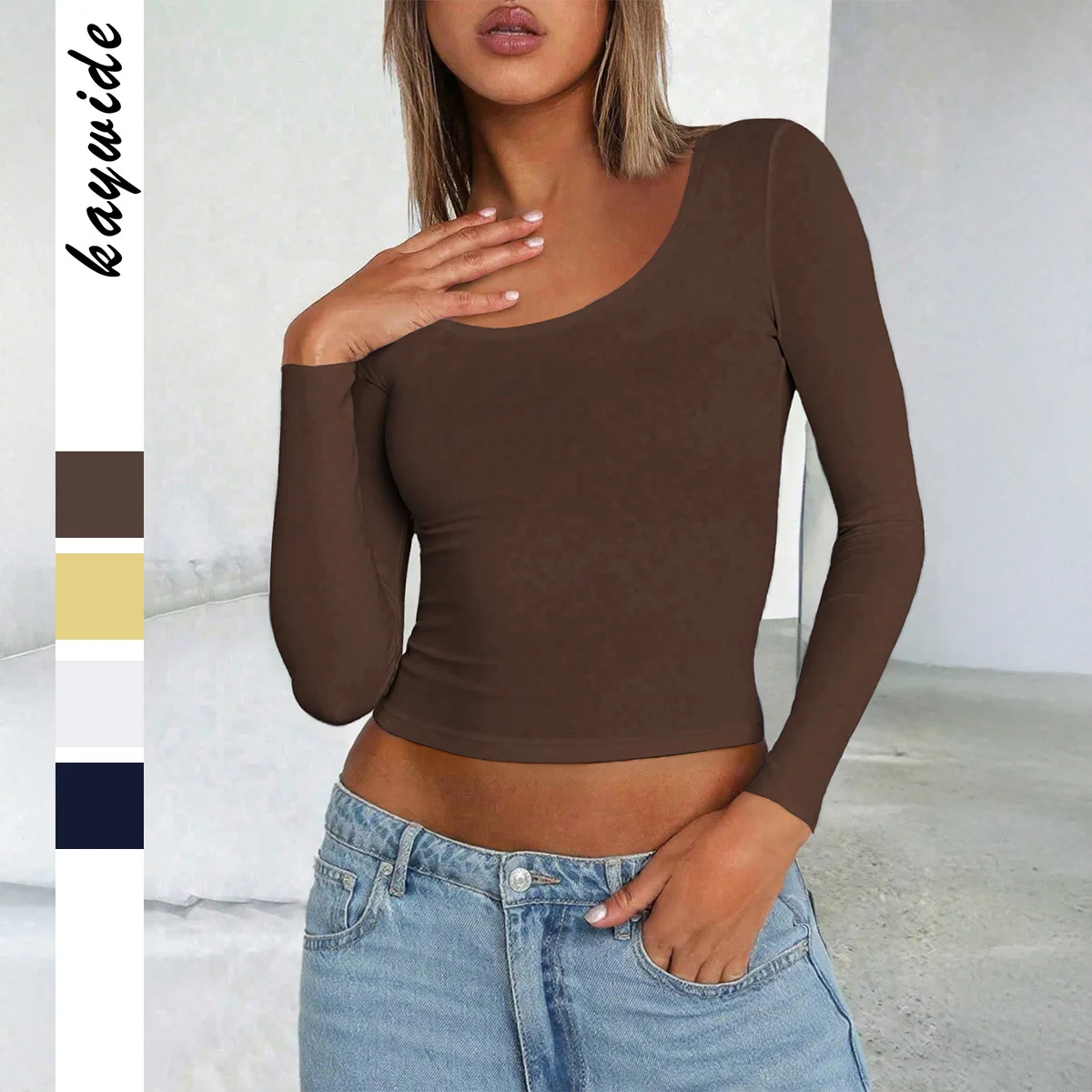 

2025 New Long Sleeve Women's T-Shirt Clothes Woman Autumn Winter New Y2K Hot Girl Slim-fit Long-sleeved Undershirt T-shirt