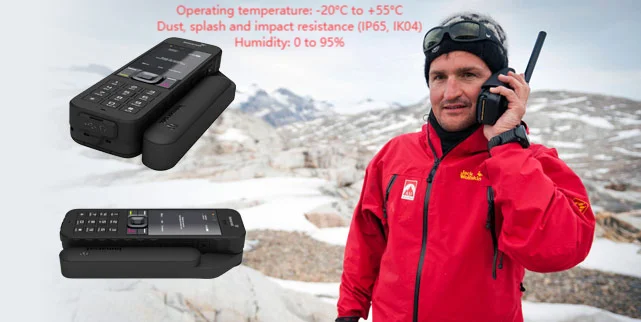 HS2, Sturdy and durable, with an ultra-long standby time of 160 hours, IP65 waterproof, IK04 shock-resistant satellite phone