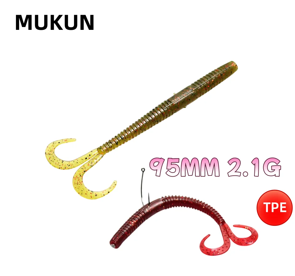 MUKUN  Finesse Stick Soft Bait  2.1g Silicone Worm Floating Minnow Swimbait Wobblers Freshwater Bass Pike Soft Fishing Lures