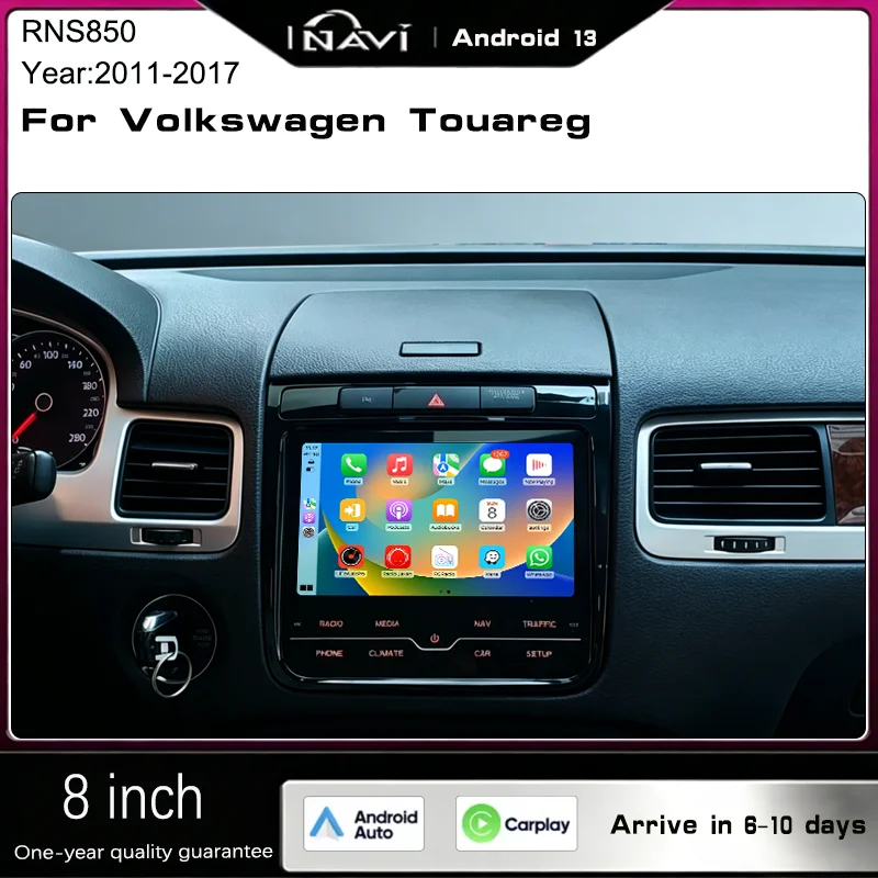 Para Volkswagen Touareg 2011-2017, Radio RNS850 con CarPlay, Pantalla Android 13, Reproductor Multimedia Táctil Completo, Conserva el Menú OEM 1
