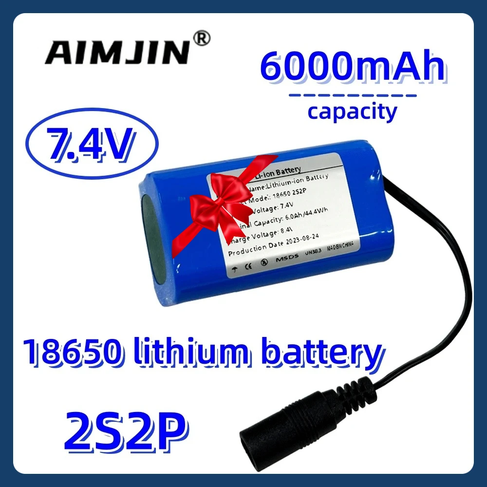 

18650 Li-ion 2S2P 7.4V 6000mah battery Pack for Remote Control Fish Finder Fishing Bait Boat Spare Parts RC Toys Accessories