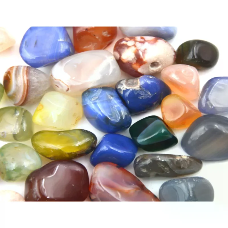 50g Mixed Colors Natural Agate Stones Gemstone Rock Tumble Stone 20mm Decoration