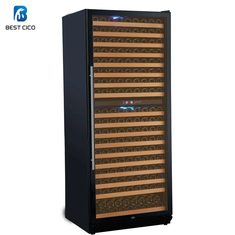 Big Size Dual Zone Wood Shelves Wine Storage Refrigerator Fridge 323 Bottles