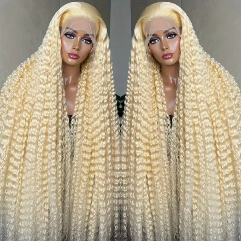

Парик из натуральных волос 613 Honey Blonde Deep Wave, 13x6 HD Lace Frontal, 36-38 дюймов, цветной, с эффектом водной волны, кудрявый, с кружевной передней частью, для женщин