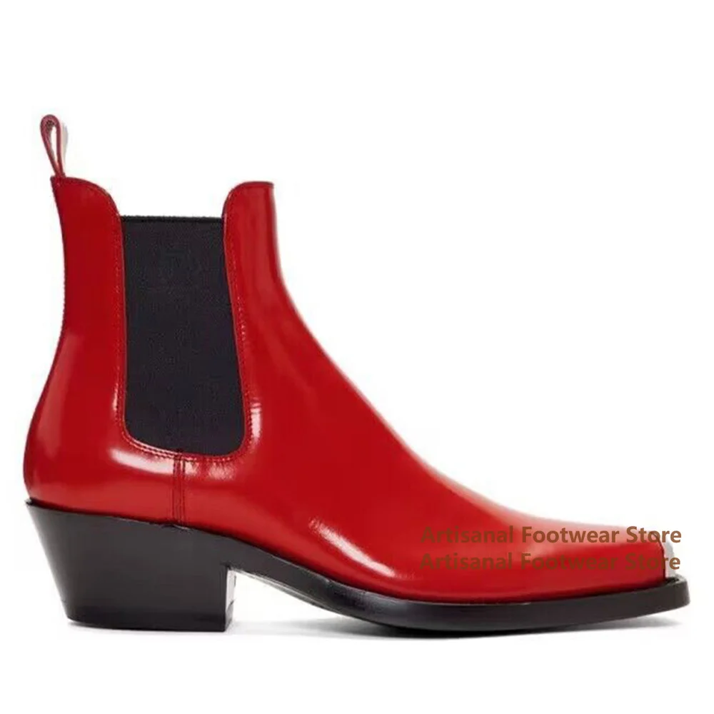 Metal Toe Chelsea Boots Designer Elastic Band High-Top Men's Booties Stylish Luxury Designer Handmade Height Increased Men Boots