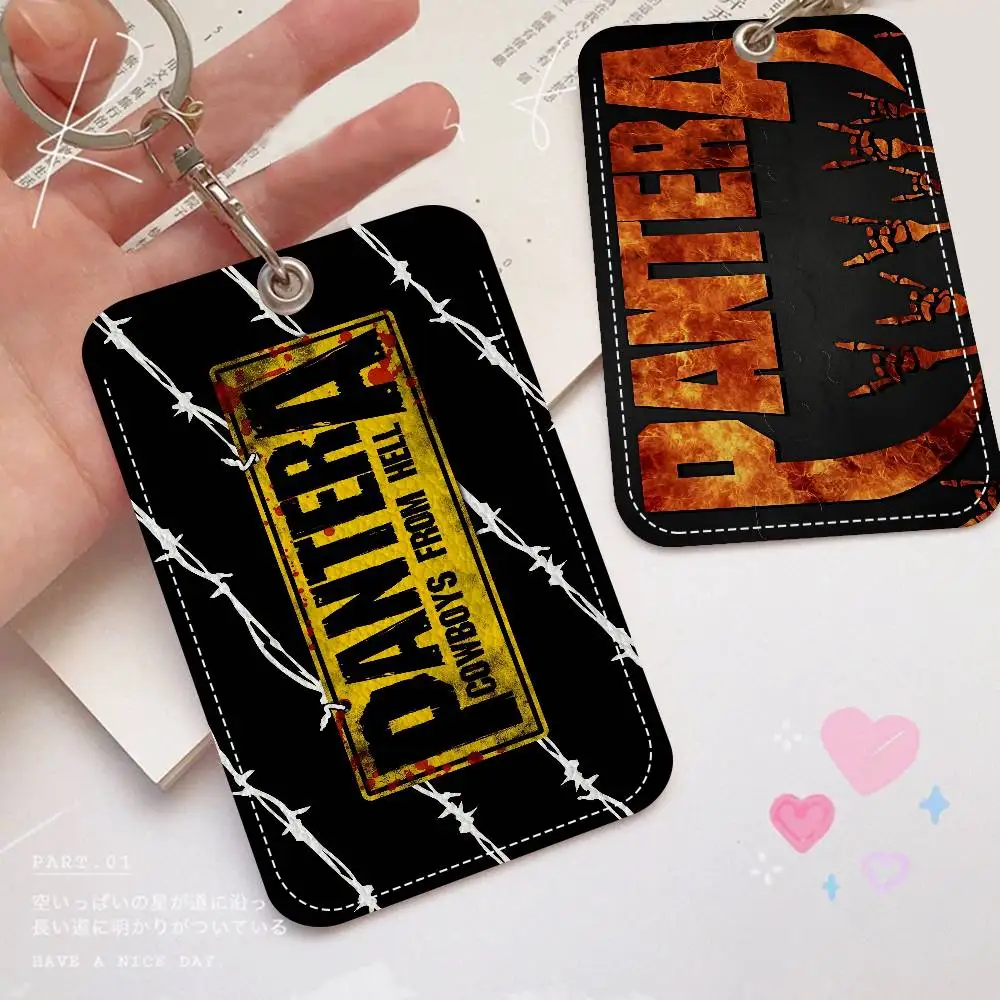 P-Pantera Badge Holder Keychain For Bank Business Work Card Holder Student Card Protective Case Bus Card