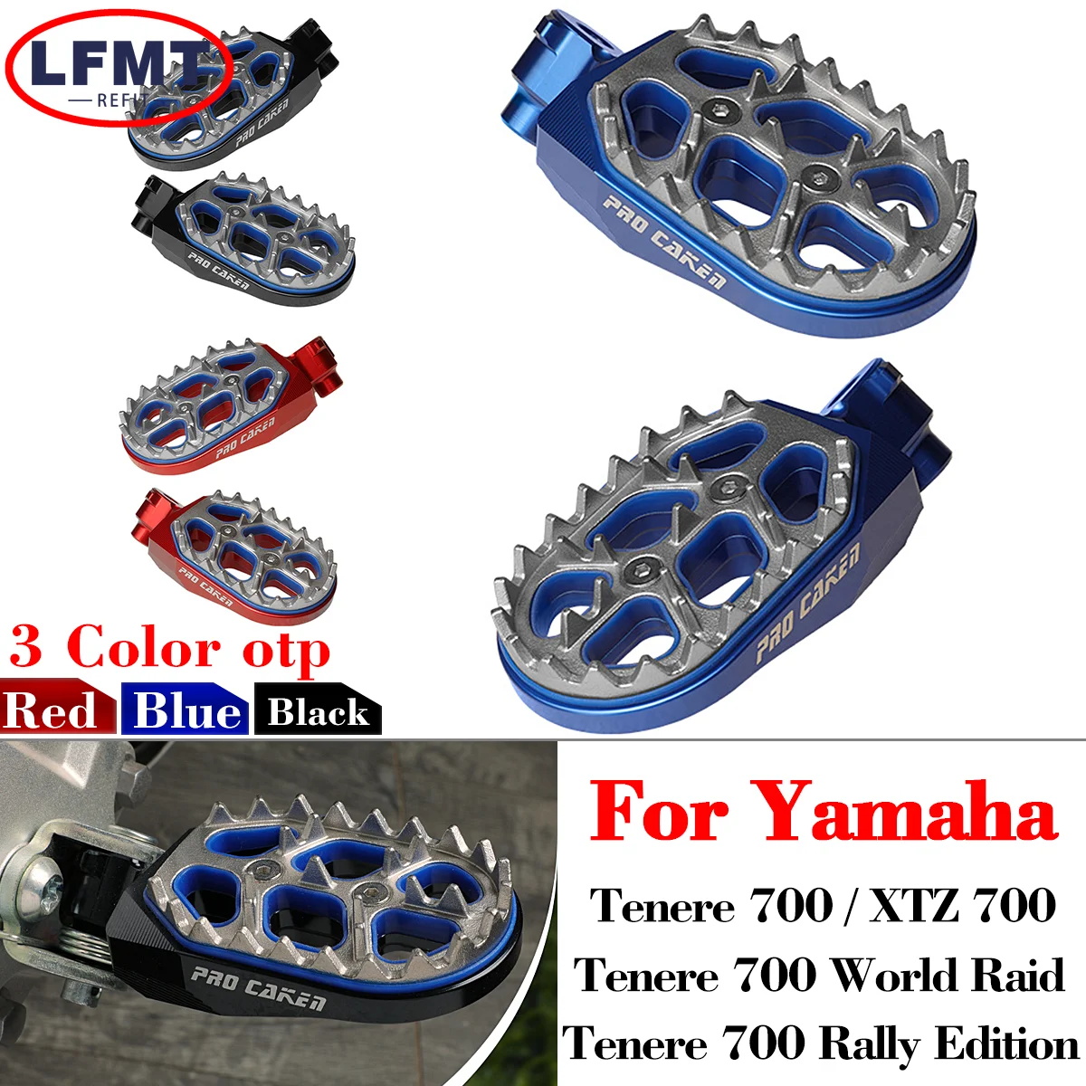 

2024 NEW Forged Footrest Foot Peg Foot Rests Pedal Tenere For Yamaha Tenere700 XTZ Tenere 700 Rally Edition World Raid 2023