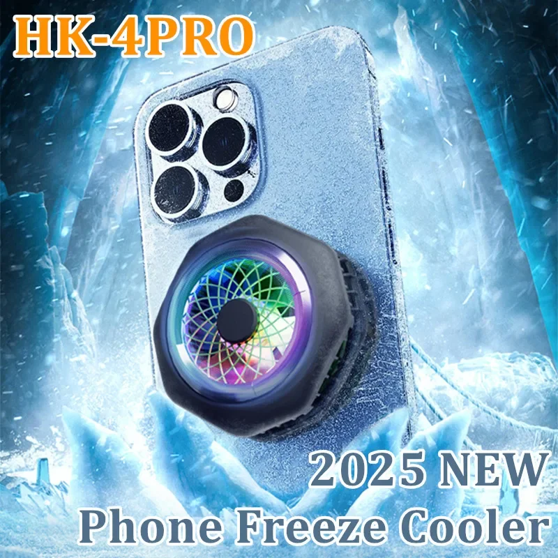 2 IN 1 Magnetic/ Back-clip Universal HK-4 PRO Mobile Phone Semiconductor Cooler for IOS Android PUBG Cooling Fan Freeze Radiator