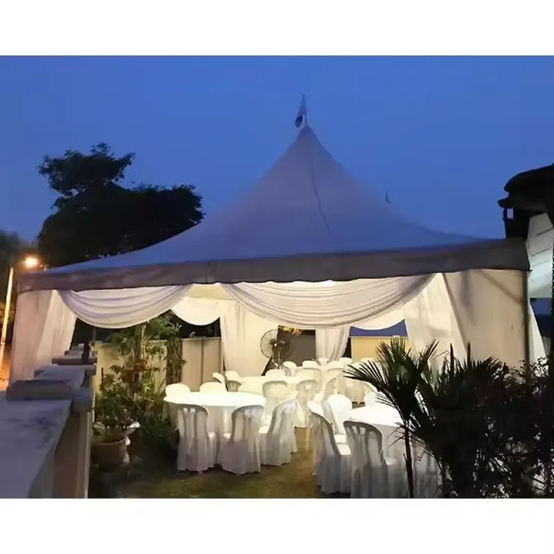 for Small 5x5m White Modular Aluminum Pagoda Tent Open Sided for Business Events for Trade Show Tents