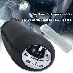 MT 5SPEED+R Gear Shift Knob for Dacia Duster 2010- Stepway 2012 Leather Matte Ergonomic Design for Clio 3 Megane Logan 2 sandero