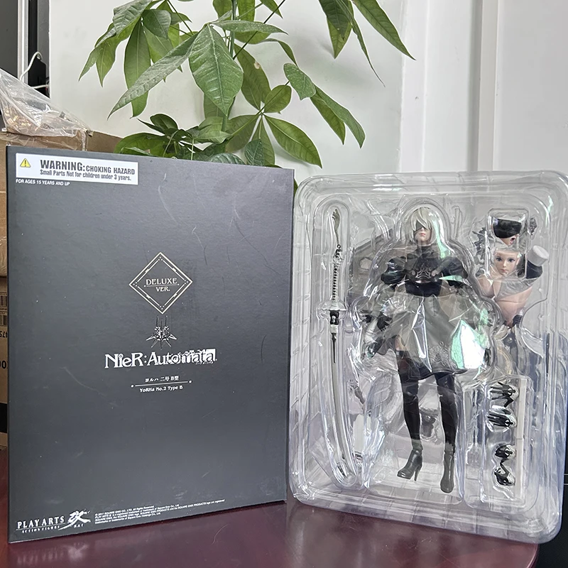Play Arts NieR: Automata Type B 2B Deluxe Edition 1475 YoRHa Automata 2B & Machine Lifeform Figuur Nr. 2 A2 Gril Action Figure Speelgoed
