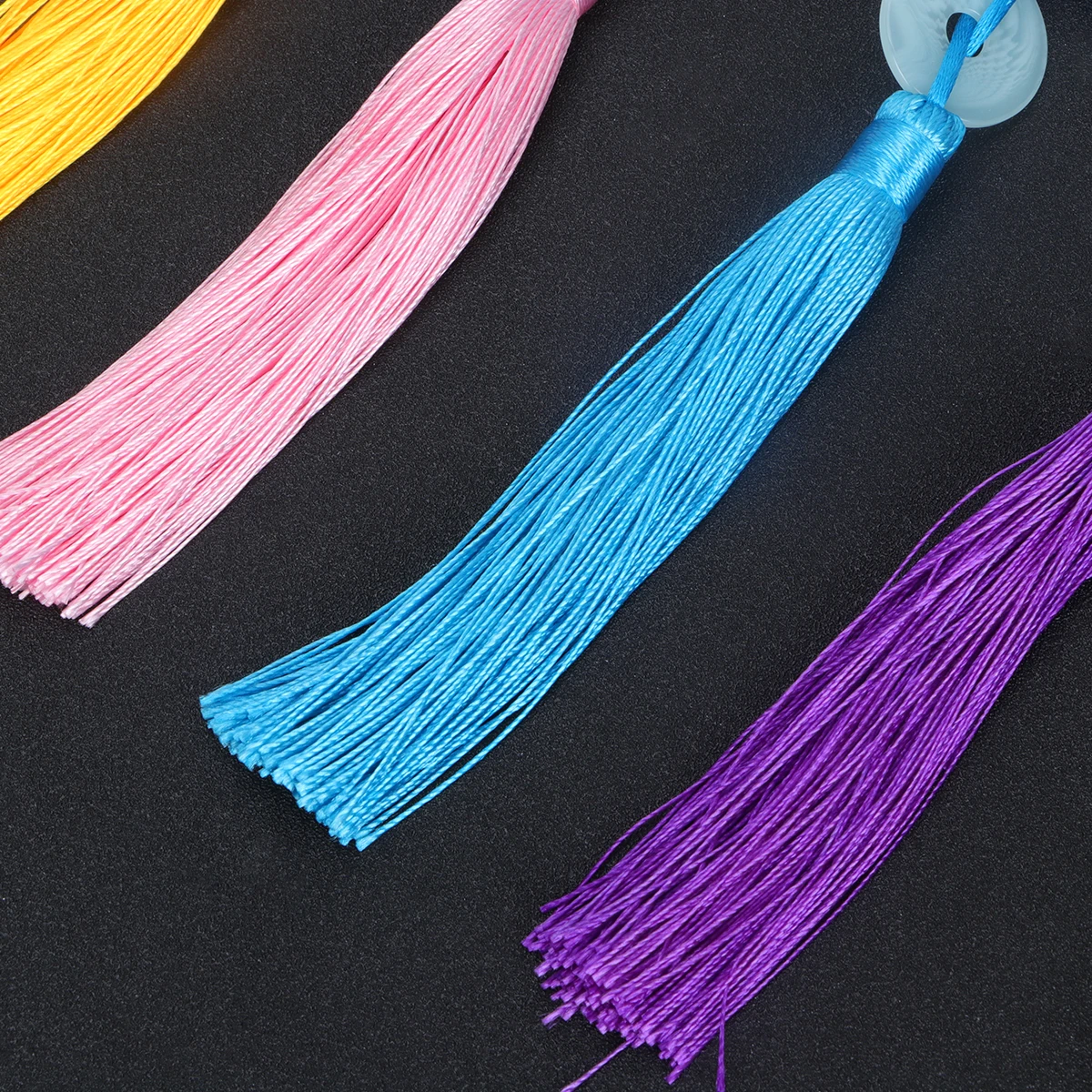 

5Pcs Chinese Knot Jade Pendants Peace Buckle Hanging Ornaments Multi Color Red Purple Yellow Lake Blue Pink Car Interior Lucky