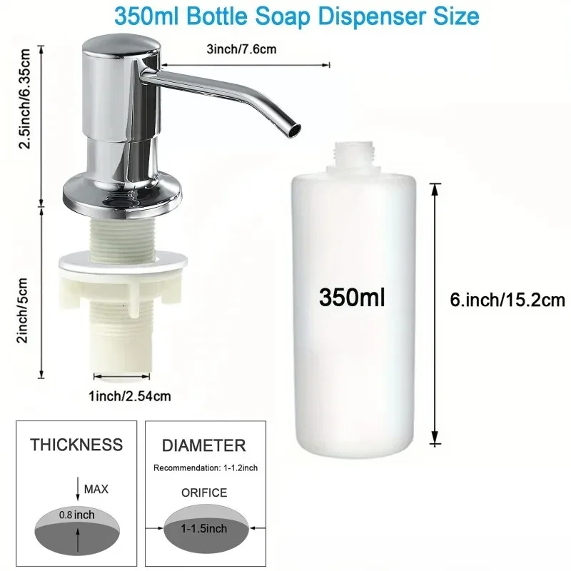 350ml/500ml Stainless Steel Useful Kitchen Sink Tools Home Product Bottle Liquid Soap Dispensers Durable Pump