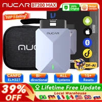 Herramientas automotrices MUCAR BT200 MAX AI ELM327 OBD2 Escáner Bluetooth CANFD Herramienta de escaneo bidireccional 15 Reinicio Diagnóstico completo del sistema Actualización gratuita Lector de códigos