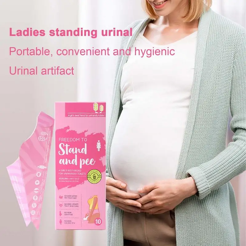 

10 шт., бумажный писсуар для туалета, одноразовое женское устройство для мочеиспускания, стоячая воронка для мочеиспускания, складные бумажные стаканчики для мочи