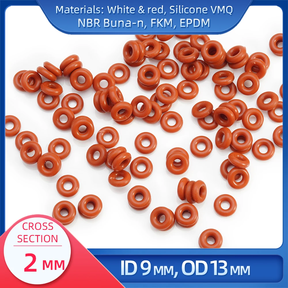 

O Ring CS 2 mm ID 9 mm OD 13 mm Material With Silicone VMQ NBR ORing Seal Gasket For The Coffee Machine Brew Group Connector