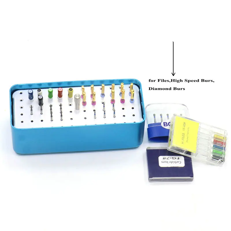 1Pcs Dental 72 Holes Disinfection Endo Box 4 Colors Dental Diamond Burs Holder Autoclave Sterilizer Case Burs For Endo Burs