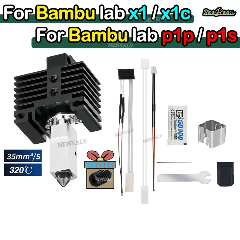 Bambu Lab Hotend Upgrade TZ 2.0 Version nozzle bambulab Bi Metal Fit Bamboo Bambulabs X1 X1C P1P P1S hotend P1P Thermistor